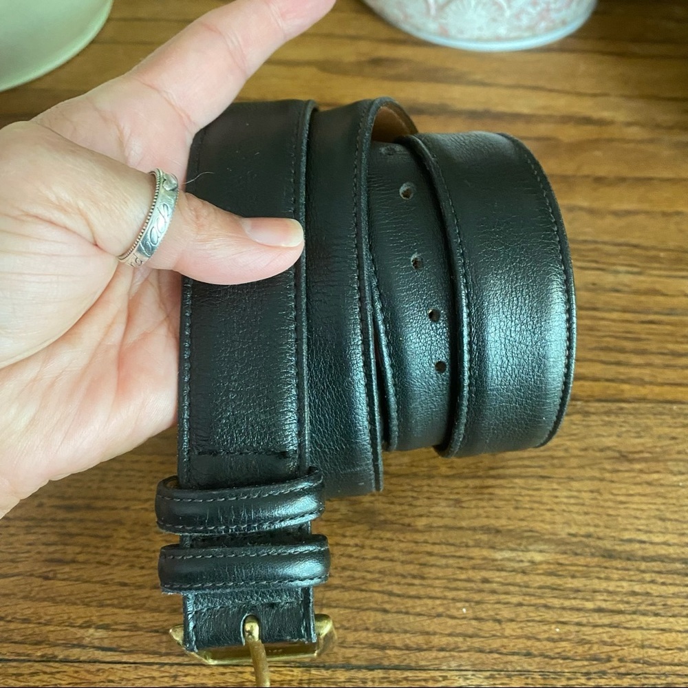 TRAFALGAR Men’s Black Belt Gold Buckle Size 44 Soft leather Belt